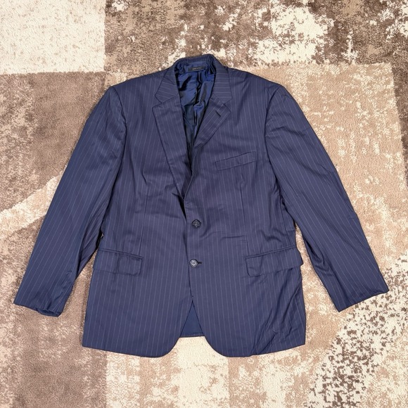 Brioni 2 Piece Suit Italy Men's Blue Pinstripe Two Button Wool 44R 36x30 Luxury - Picture 2 of 16